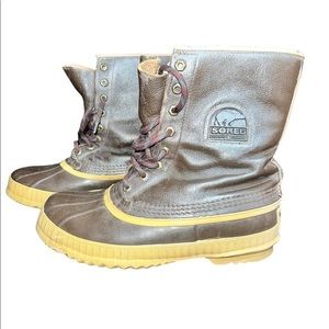 Sorel Kaufman w wool insert men’s genuine leather brown boots size 7